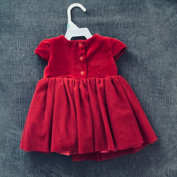 Nwot deep red velvet party dress 3-6m - Picture 2 of 2